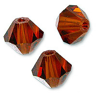 Кристалл Сваровски (Swarovski) биконус 10 шт. Цвет – Crystal Red Magma