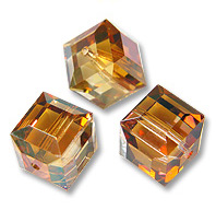 Кристалл Сваровски (Swarovski) кубик 4 мм, цвет - Crystal Copper