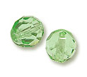 Бусины стеклянные граненые, овальные 4 мм. Цвет – светло-зеленый