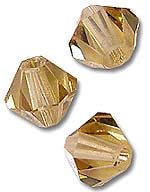 Кристалл Сваровски (Swarovski) биконус 10 шт. Цвет – бежевый (Crystal Golden Shadow)