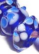 Бусины стеклянные лэмпворк (венецианские, lampwork) овальные. Синие с цветами