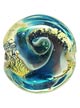Бусины лэмпворк (lampwork) Морская волна с фольгой (диск 20 мм)