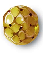 Бусины лэмпворк (lampwork) диск желтый с узором