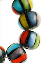 Бусины стеклянные лэмпворк (венецианские, lampwork) Разноцветные дольки (овальные)