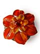 Бусины стеклянные лэмпворк (lampwork) Орхидея крупная оранжевая