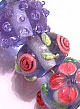 Бусины стеклянные лэмпворк, набор "Лиловый с розовым", арт. 13