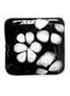 Бусины лэмпворк (lampwork) Черно-белые цветы (квадратные)