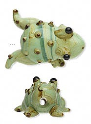 Бусины лэмпворк (lampwork) Лягушка зеленая
