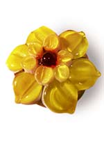 Бусины лэмпворк (lampwork) Цветок крупный желтый