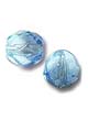 Бусины стеклянные (Чешское стекло) граненые, круглые, 4 мм. Двухцветные: прозрачные с синим