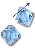 Кристалл-подвеска Сваровски (Swarovski) биконус. Цвет – аква (светло-голубой)