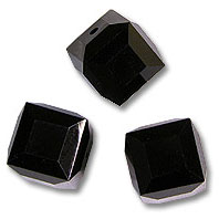 Кристалл Сваровски (Swarovski) кубик 6 мм, цвет - черный (Jet)