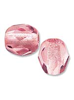Бусины стеклянные (Чешское стекло) граненые, круглые, 4 мм. Цвет – светло-розовый