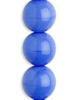 Бусины стеклянные (Чешское стекло) круглые, 10 мм. Непрозрачные, цвет - голубой
