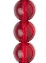 Бусины стеклянные (Чешское стекло) круглые, 10 мм. Цвет - рубин