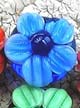 Бусины стеклянные лэмпворк (lampwork) Цветок синий