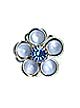 Кулон-коннектор с кристаллами Сваровски (Swarovski) Цветок голубой (сапфир)
