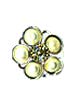 Кулон-коннектор с кристаллами Сваровски (Swarovski) Цветок светло-лимонный