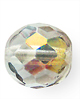 Бусины стеклянные (Чешское стекло) граненые, круглые, 10 мм. Цвет – прозрачный с золотом