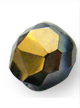 Бусины стеклянные (Чешское стекло) граненые, круглые, 10 мм. Цвет – черный с золотом