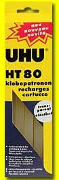 Клеевые патроны прозрачные HT80 для высокотемпературного термопистолета UHU T210