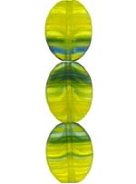 Бусины стеклянные (Чешское стекло) овальные желто-зеленые