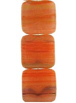 Бусины стеклянные (Чешское стекло) квадратные оранжевые