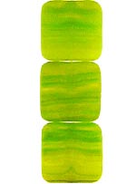 Бусины стеклянные (Чешское стекло) квадратные желто-зеленые
