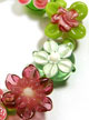 Бусины стеклянные лэмпворк, набор "Орхидеи зеленые и розовые", арт. 0020