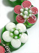 Бусины стеклянные лэмпворк, набор "Цветы белые и розовые", арт. 8624