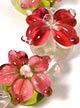 Бусины стеклянные лэмпворк, набор "Орхидеи красные", арт. 8039