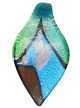 Кулон стеклянный лэмпворк (lampwork) «Лист»