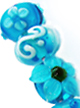 Бусины стеклянные лэмпворк, набор "Орхидеи средние голубые"