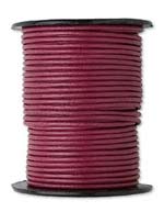 Шнур кожаный натуральный, 2 мм, темно-розовый