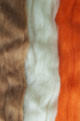 Набор шерсти для валяния. Цвета: коричневый, оранжевый, молочный