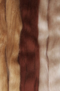 Набор шерсти для валяния. Цвета: коричневый, шоколад, песочный