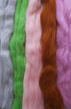 Набор шерсти для валяния. Цвета: розовый, сиреневый, рыжий, зелёный, серый