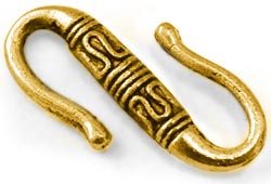 Застежка S-образная, античное золото