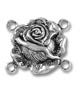 Коннектор "Роза" 2+2 колечка, цвет – серебряный