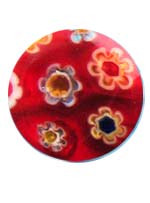 Бусины стеклянные миллефиори (millefiore) 14 мм, круглые красные