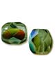 Бусины стеклянные (Чешское стекло) граненые, круглые, 8 мм. Цвет – темно-оливковый АВ