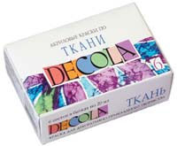 Краски акриловые по ткани \"Decola\" набор 12 цветов
