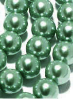 Жемчуг искусственный 8 мм, цвет - серо-зелёный