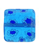 Бусины стеклянные миллефиори (millefiori) 10х10 мм квадратные голубые