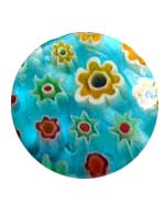 Бусины стеклянные миллефиори (millefiore) 14 мм, круглые голубые